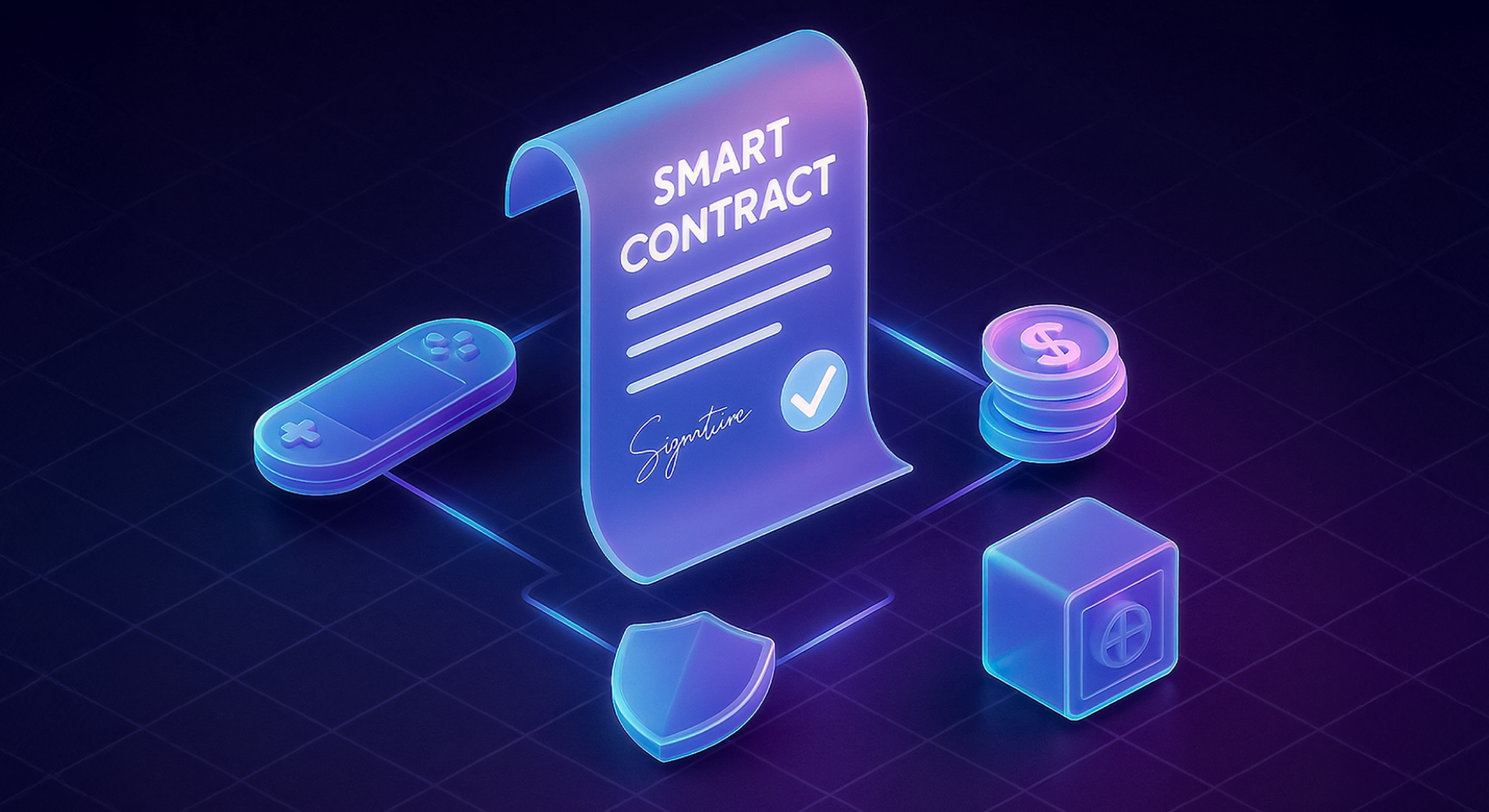 blockchain smart contract automation icon