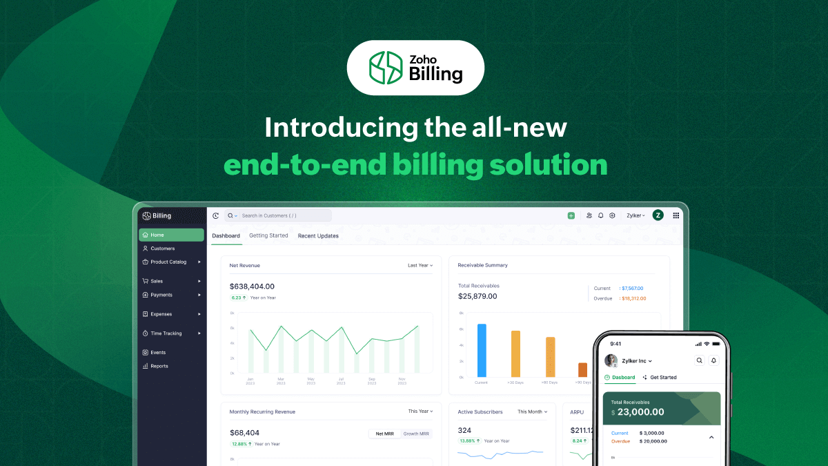 Zoho Billing revenue recognition dashboard