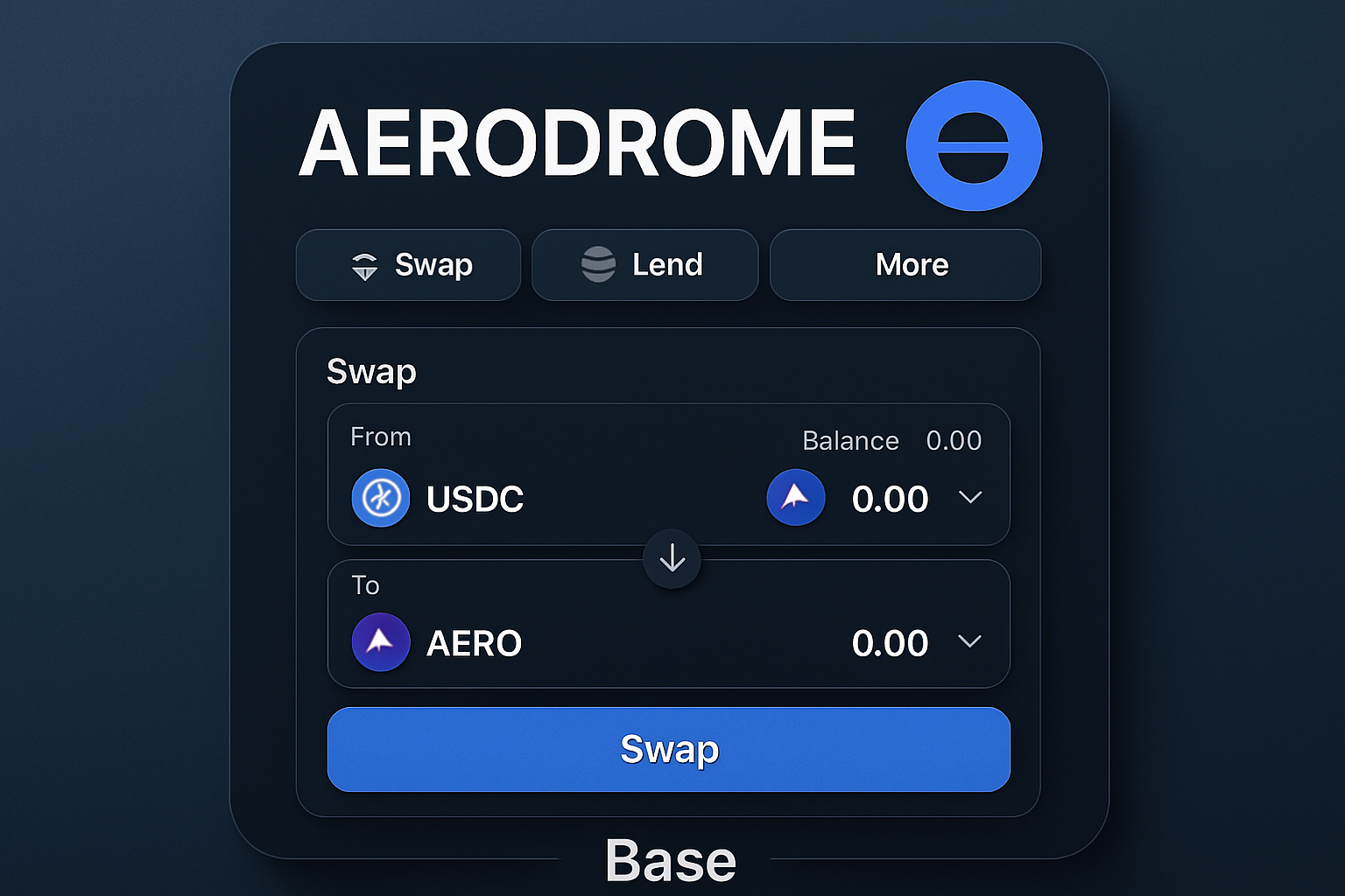 Aerodrome DeFi app on Base blockchain