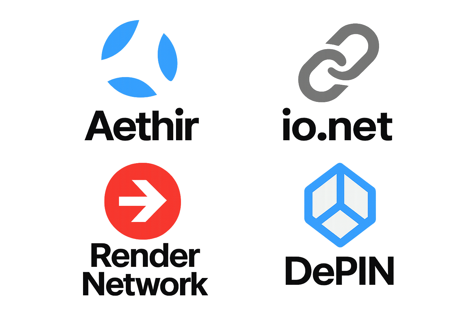 Aethir io.net Render Network DePIN logos