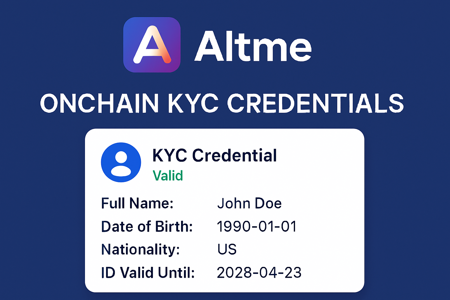 Altme onchain KYC credentials