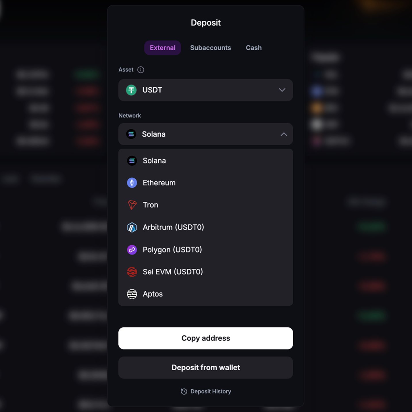 USDT0 omnichain stablecoin on Backpack app