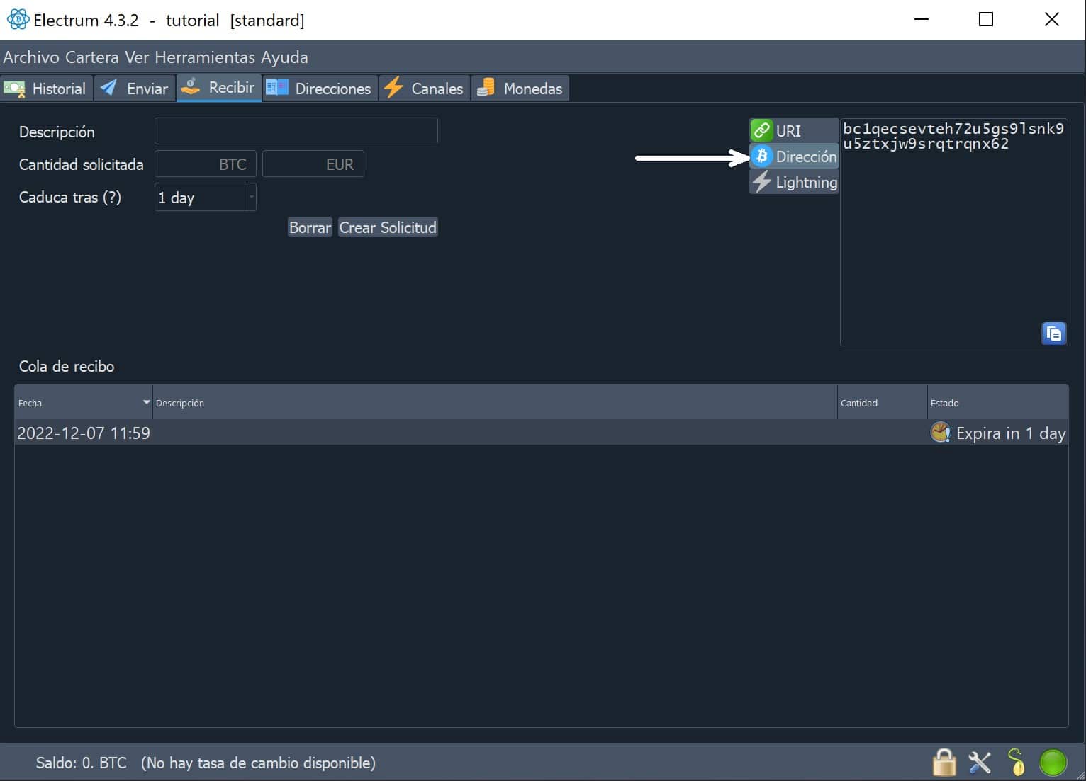 Electrum wallet interface