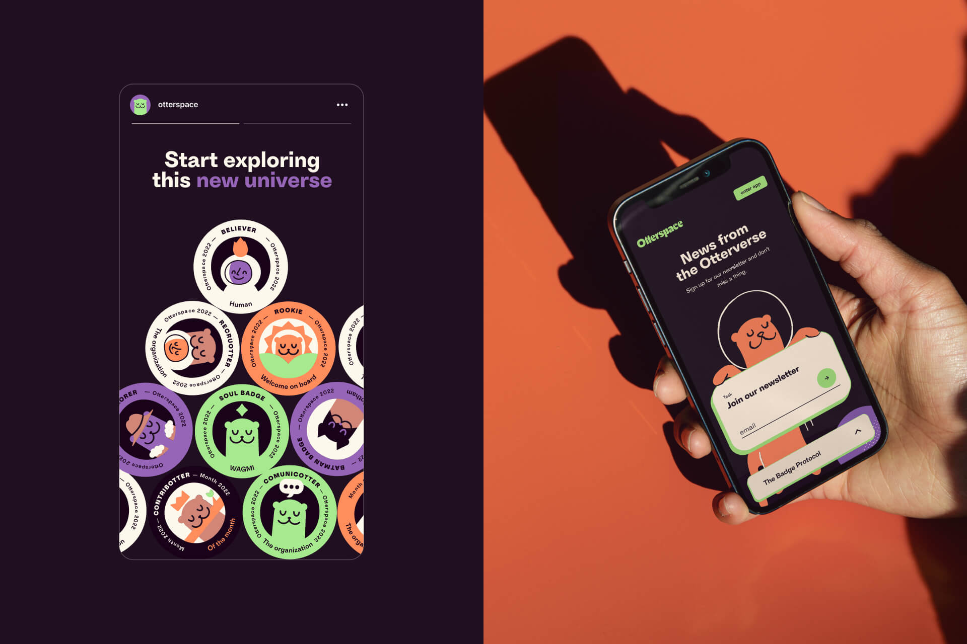 Otterspace DAO NFT badge platform interface