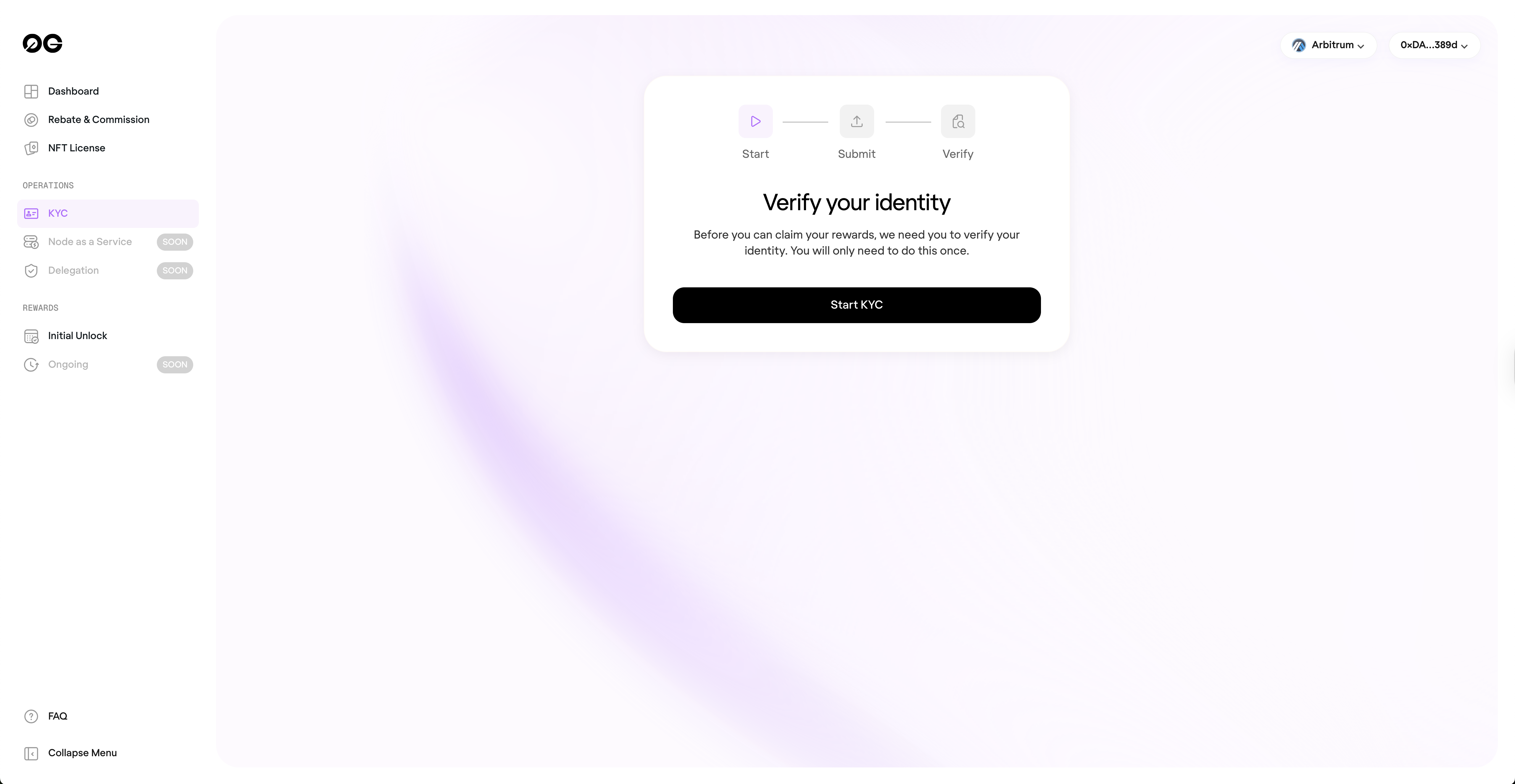 Blockpass On-Chain KYC 2.0 dashboard screenshot