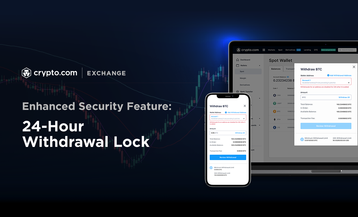 Crypto exchange security features dashboard