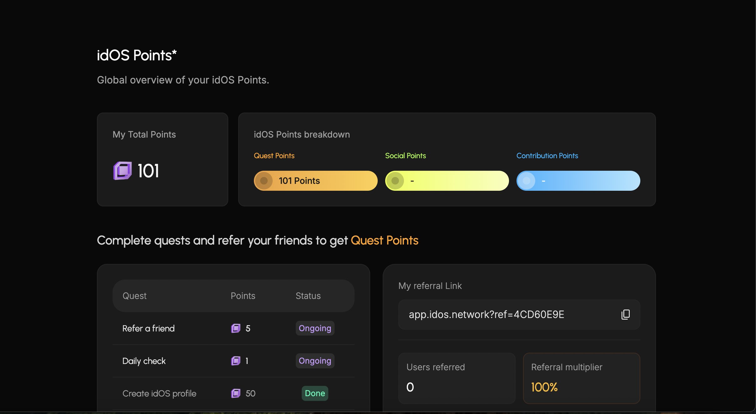 idOS Network decentralized identity wallet interface