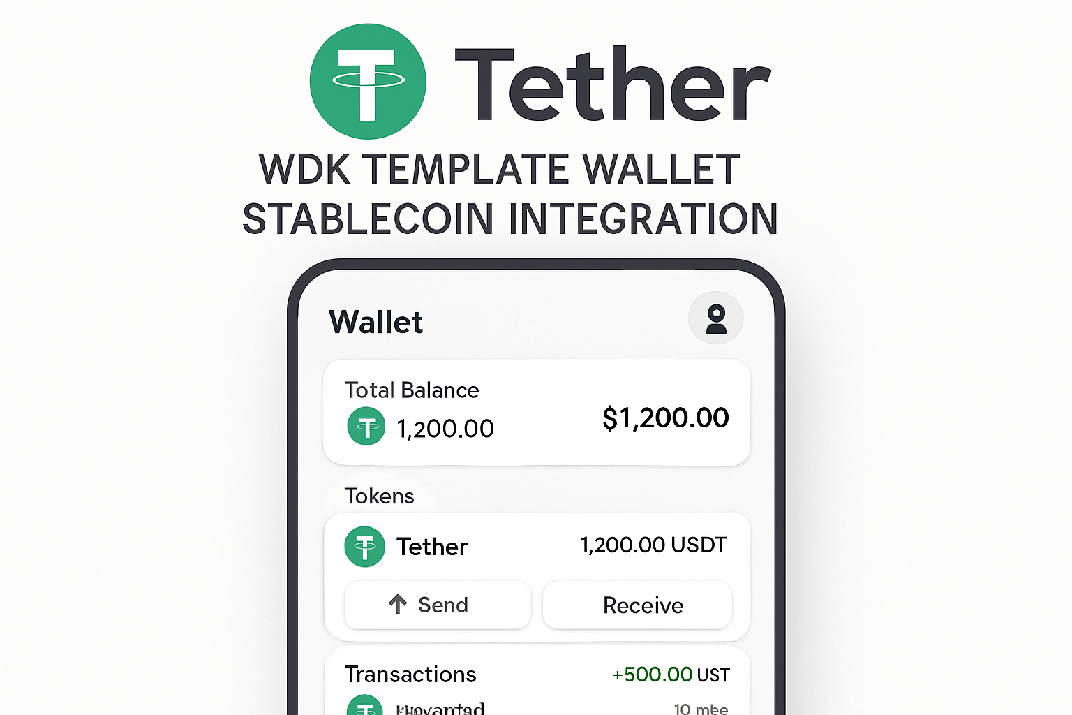 Tether WDK Template Wallet stablecoin integration