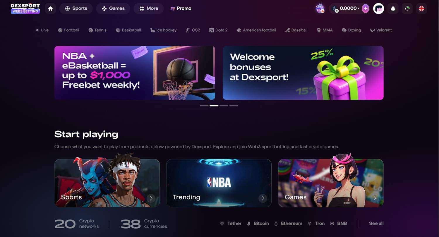 Dexsport.io crypto sportsbook