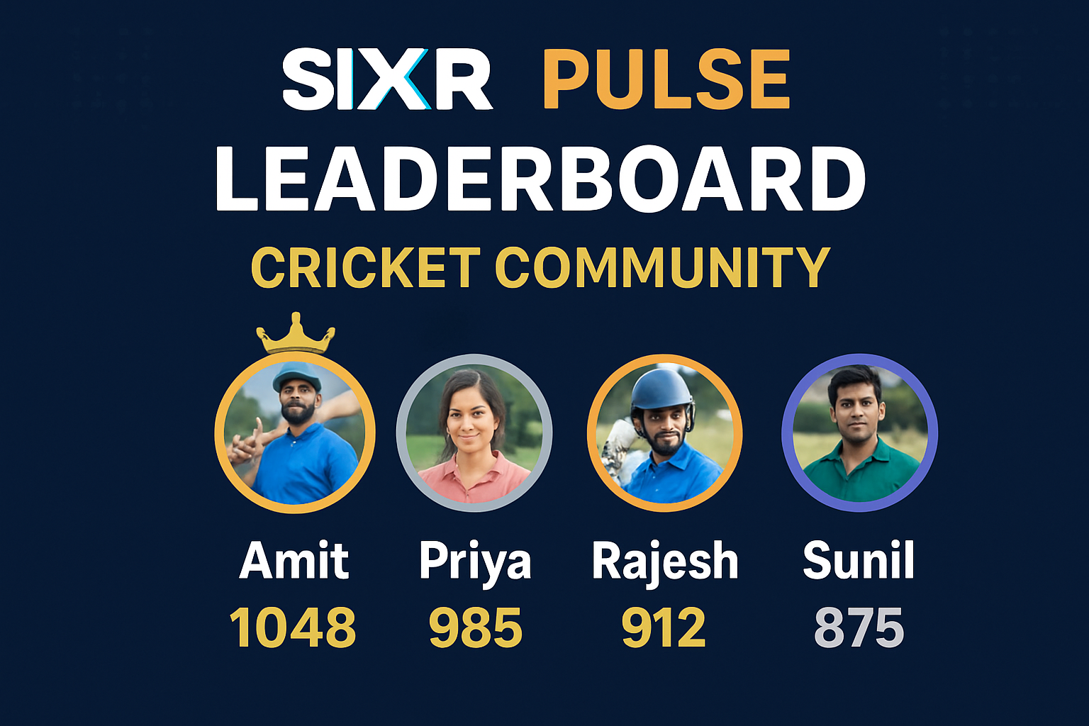 SIXR Pulse leaderboard cricket community