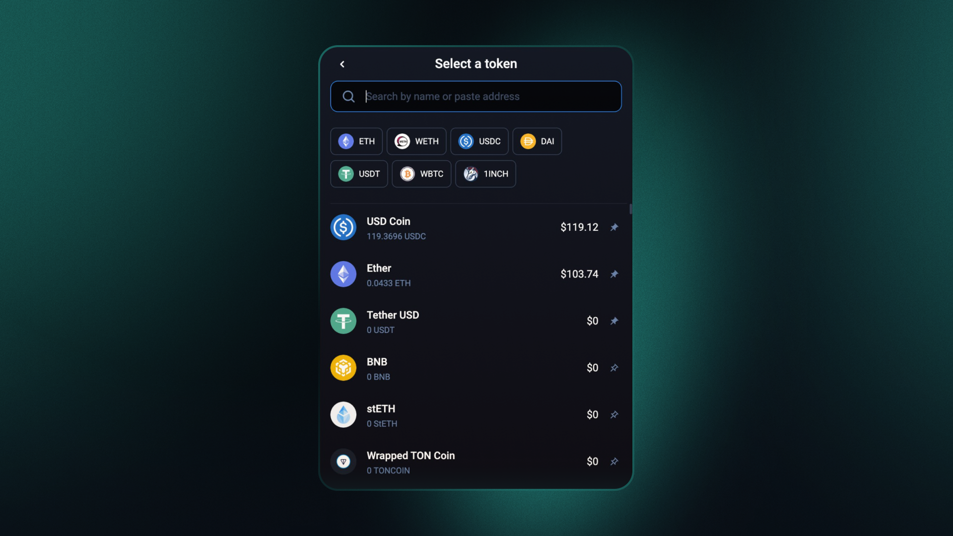 1inch Portfolio unified wallet interface