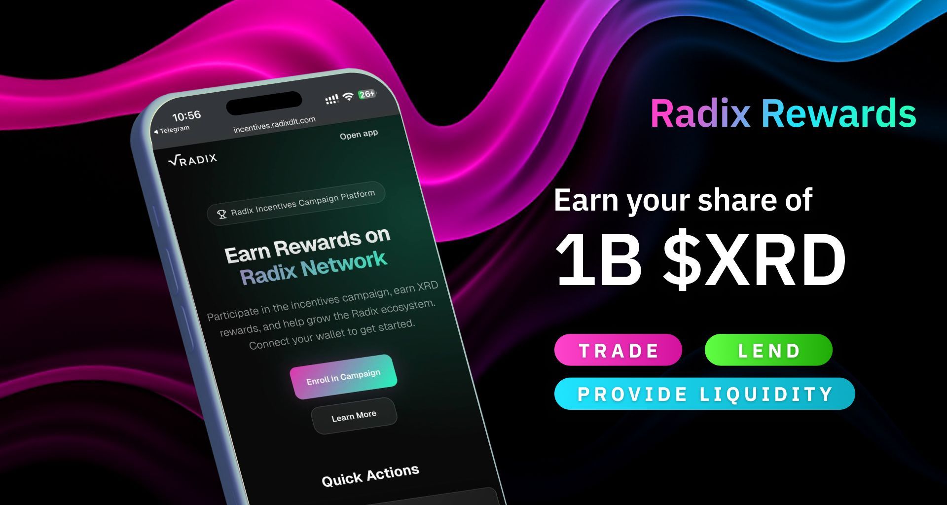 Radix Token Trek campaign rewards and user interface