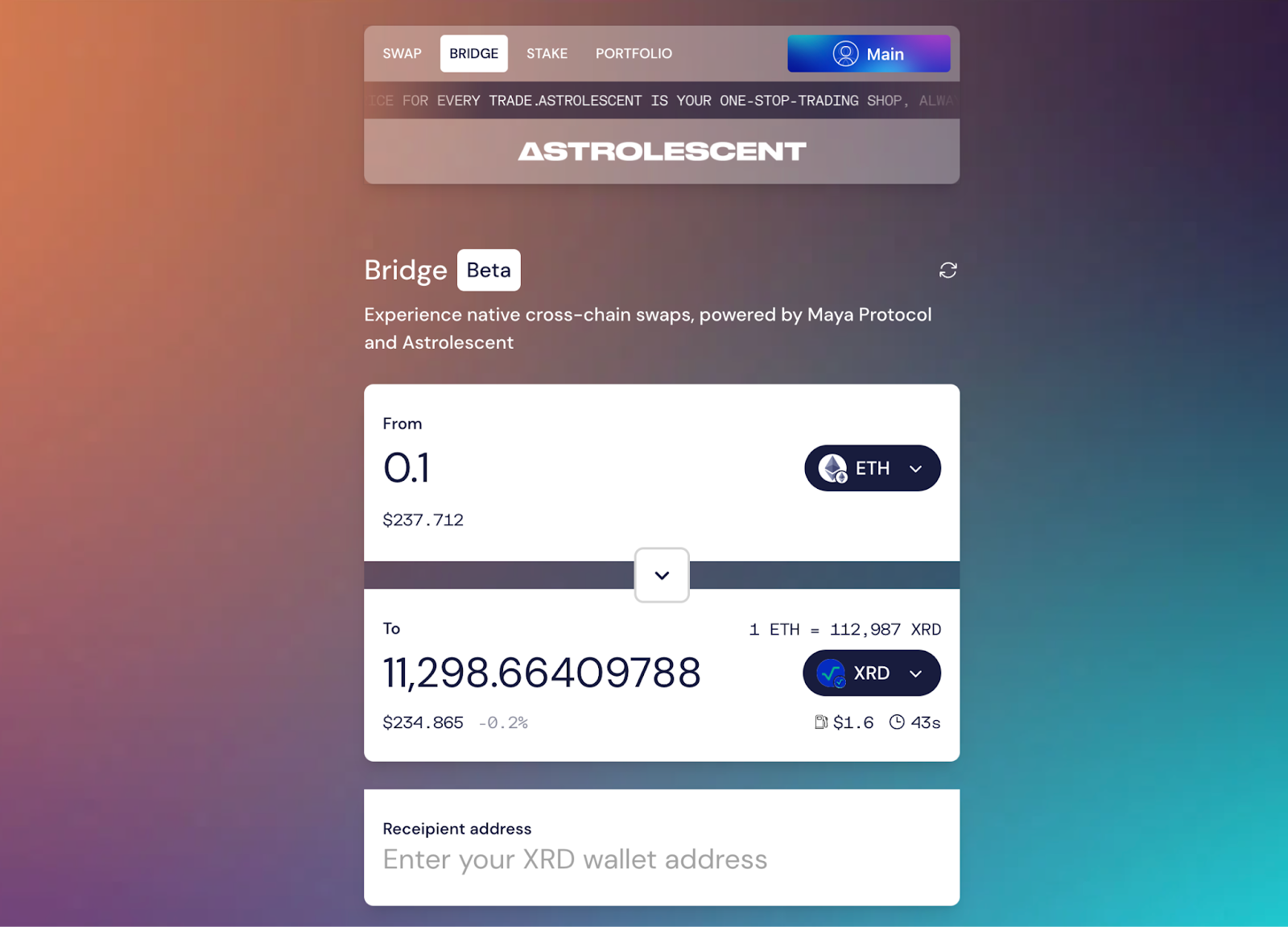 Radix Token Trek staking rewards