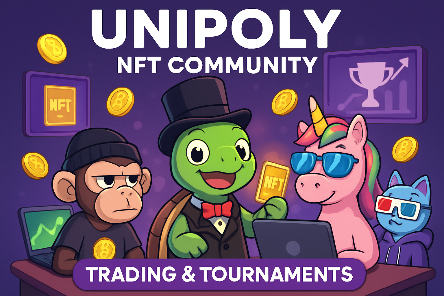 Unipoly NFT community trading and tournaments