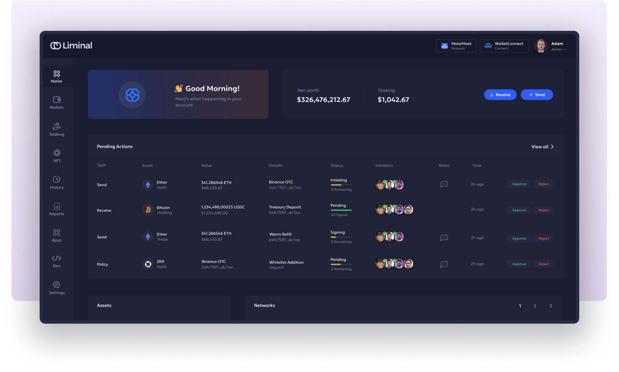 crypto wallet asset holdings screenshot
