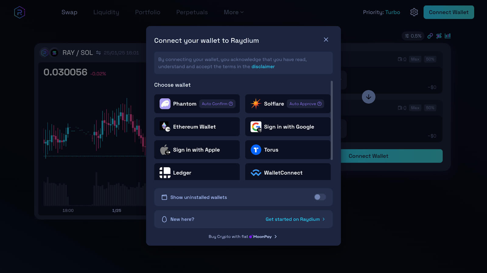 Raydium Solana DEX interface