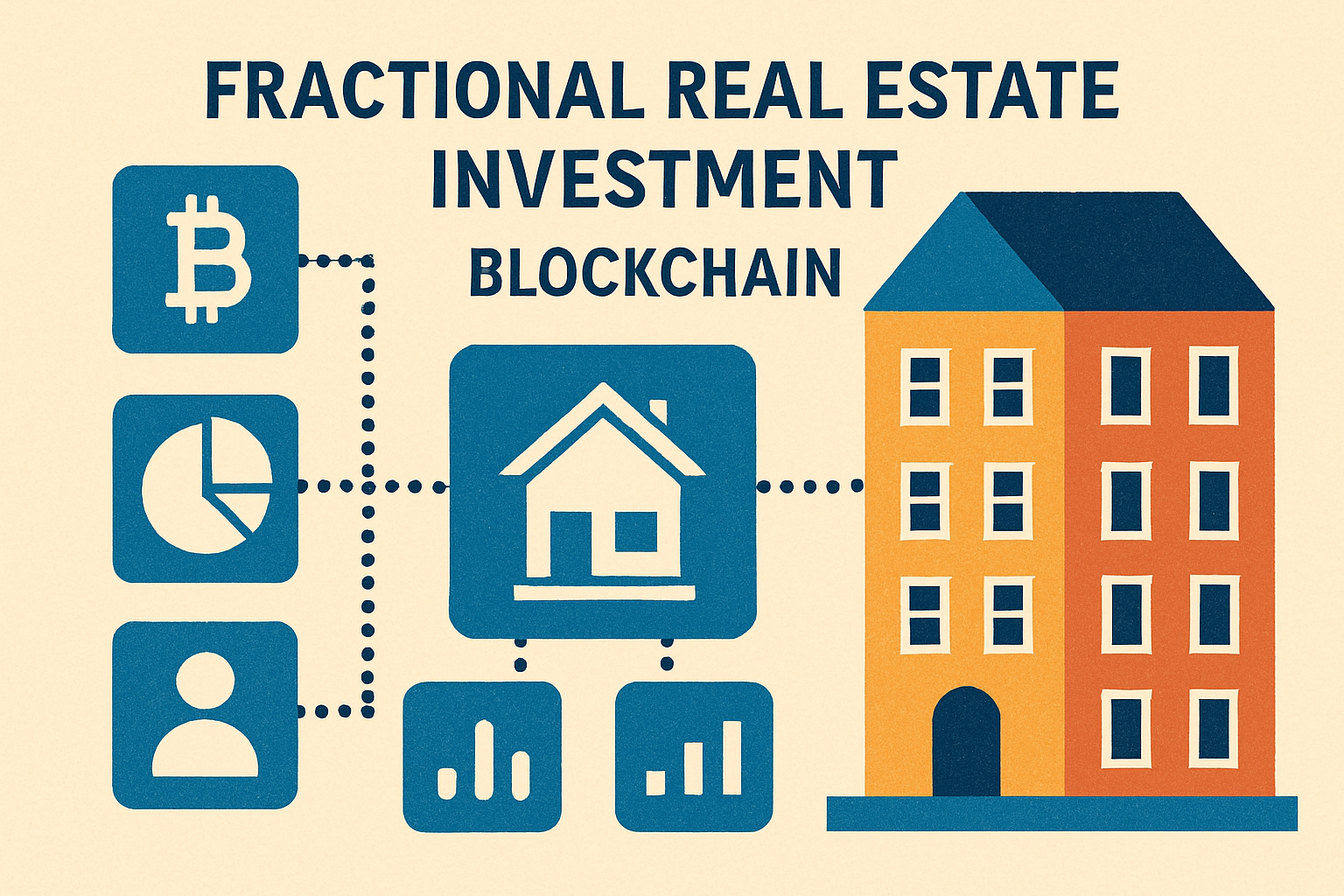 fractional real estate investment blockchain illustration