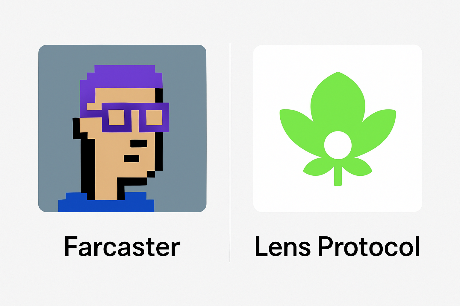 Farcaster and Lens Protocol identity NFT comparison