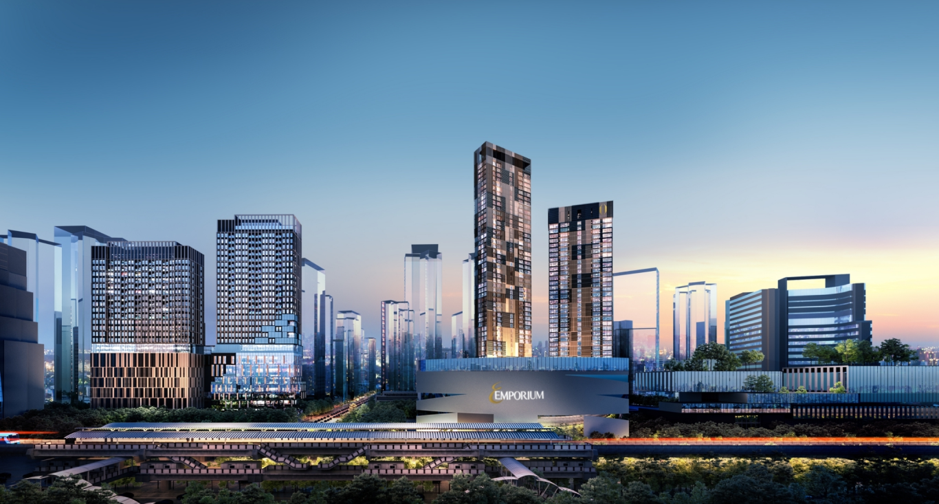 Bangkok skyline at dusk with digital network overlay symbolizing tokenized real estate investment in Thailand