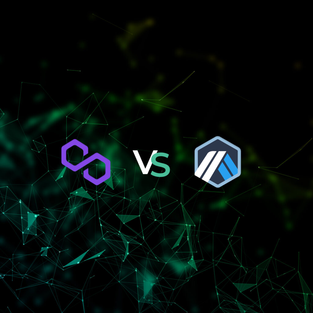 Base and Arbitrum logos side by side with transaction activity graphs, illustrating Ethereum Layer 2 scaling comparison