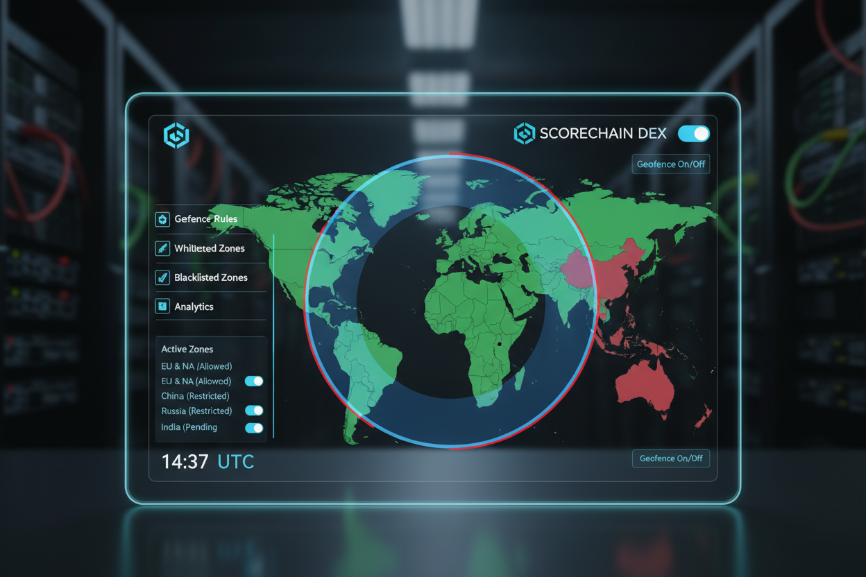 Scorechain DEX Geofence interface