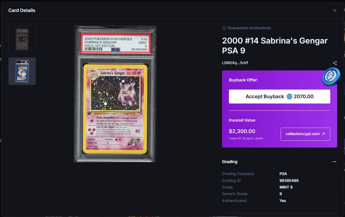 Collector Crypt Solana Pokémon card marketplace