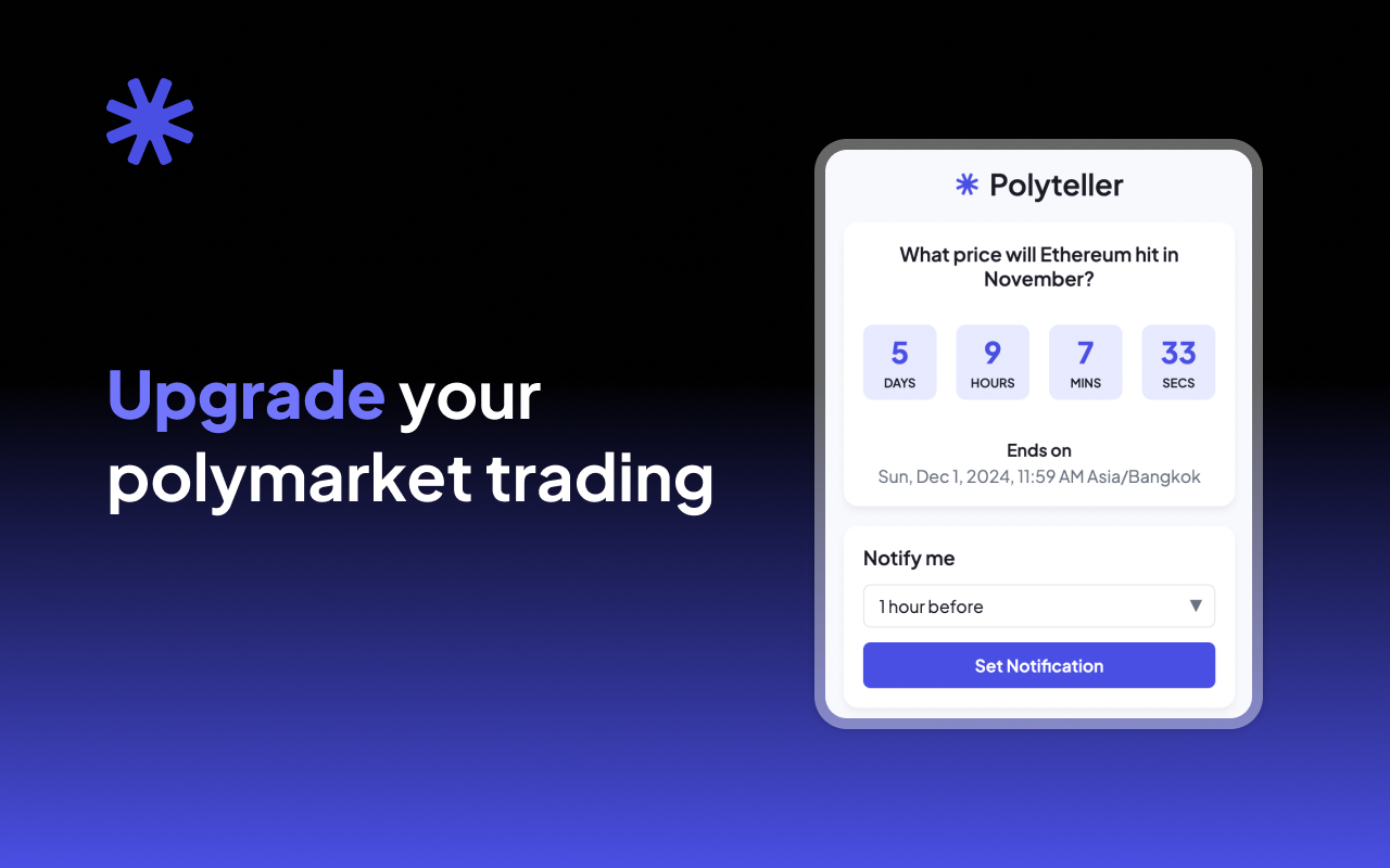 Polymarket contract alert notification screenshot