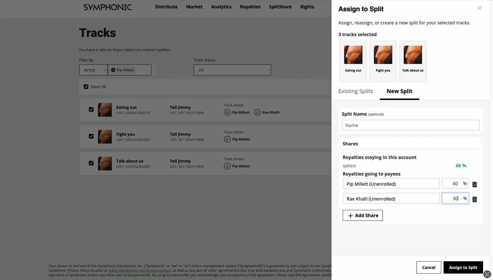 TRAX music platform revenue share