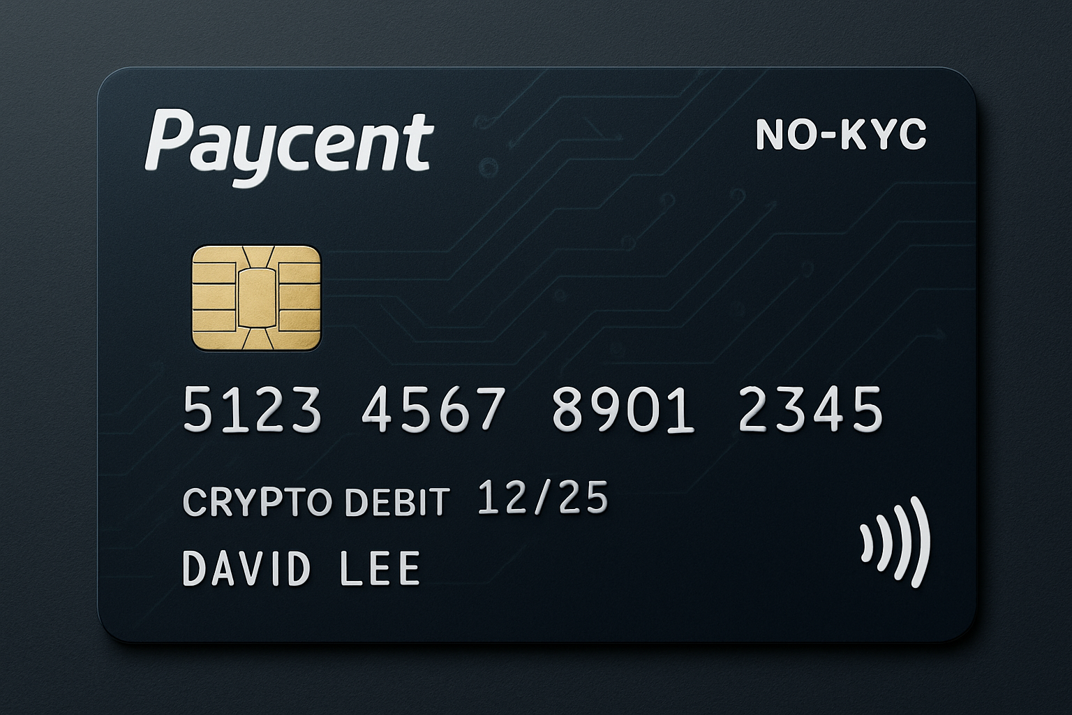 Paycent crypto debit card no-KYC 2025