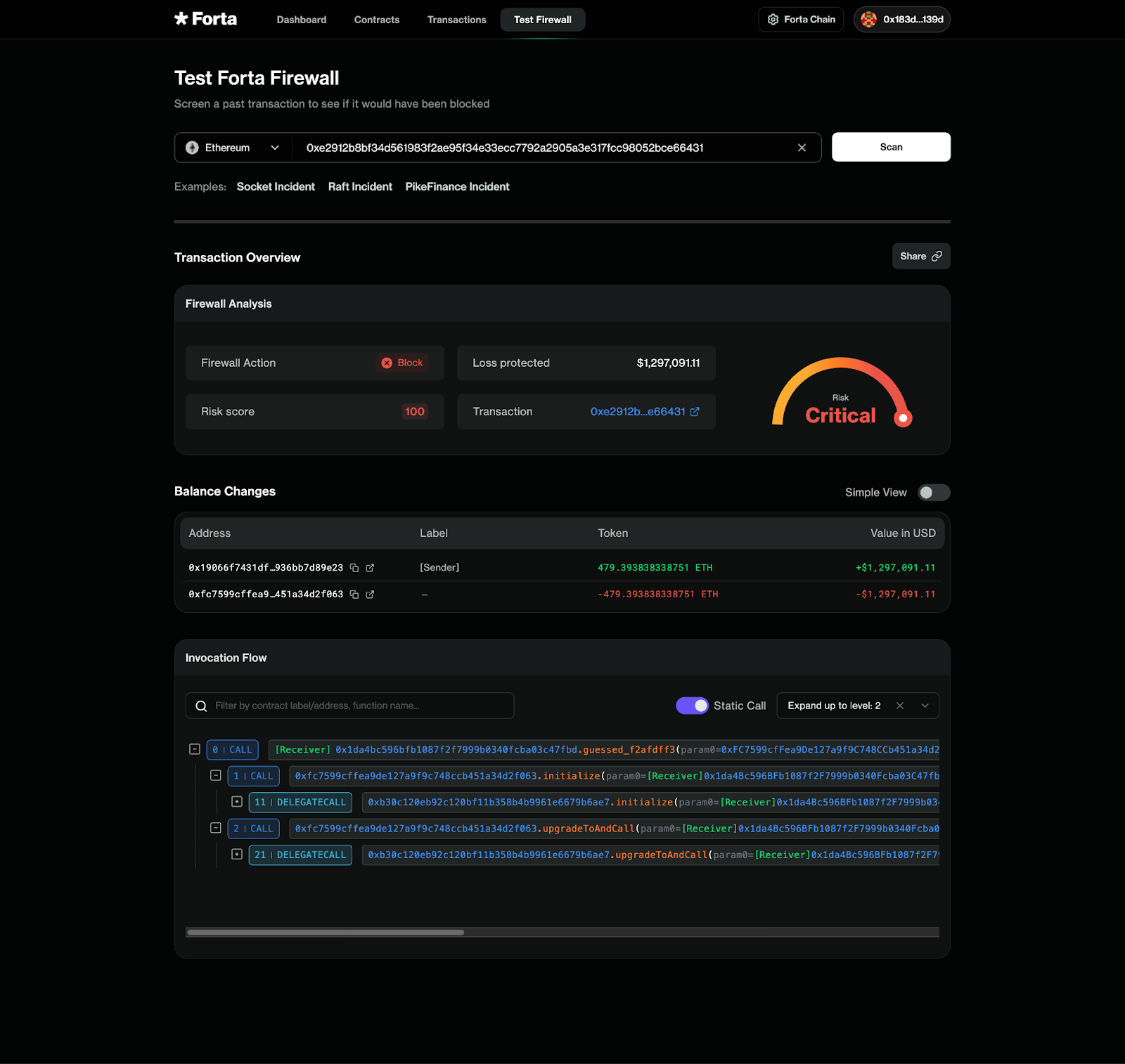 Encrypted transaction dashboard on Conduit