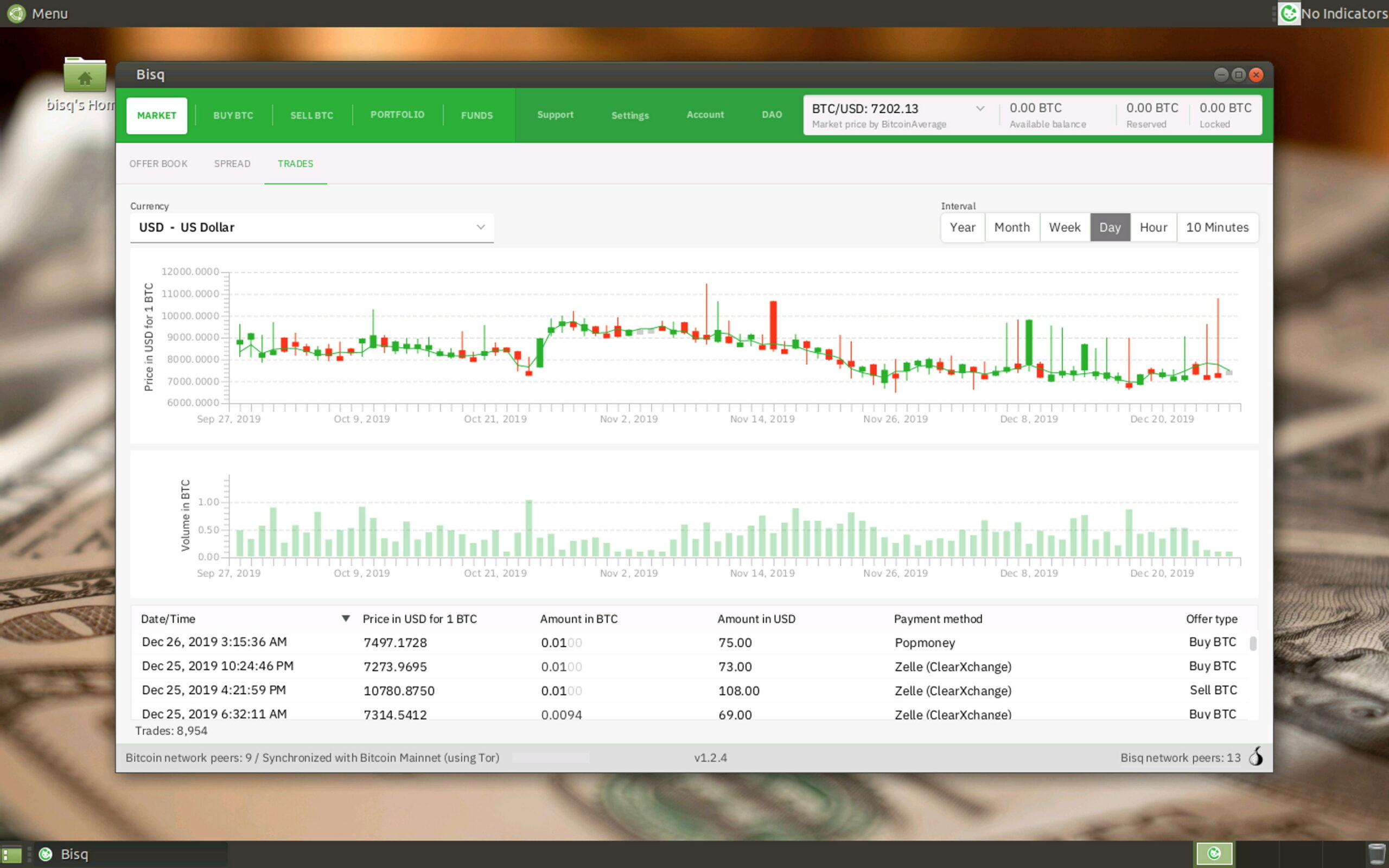 Bisq decentralized exchange interface
