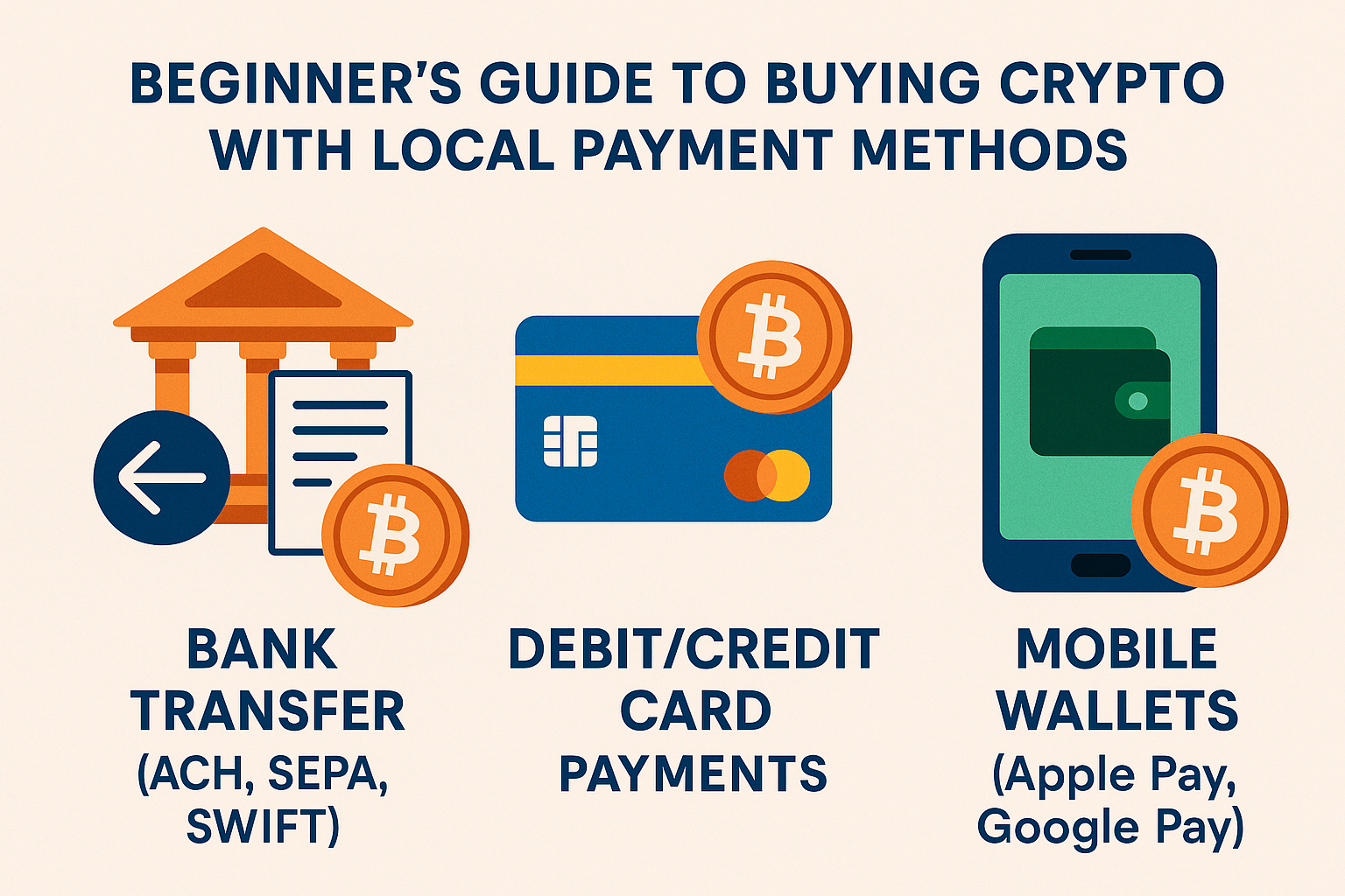 Beginner’s Guide to Buying Crypto with Local Payment Methods (Bank Transfer, Card, Mobile Pay)