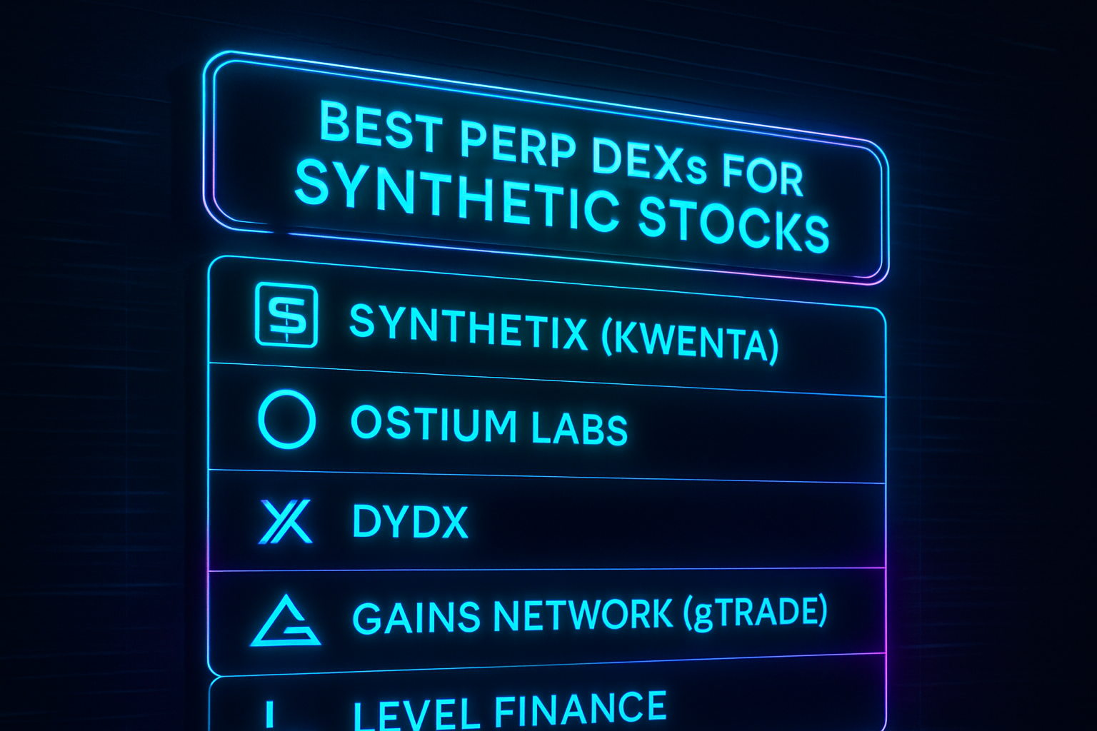 Best Perp DEXs for Synthetic Stocks: Top Platforms for Trading Perpetual Stock Derivatives in 2024