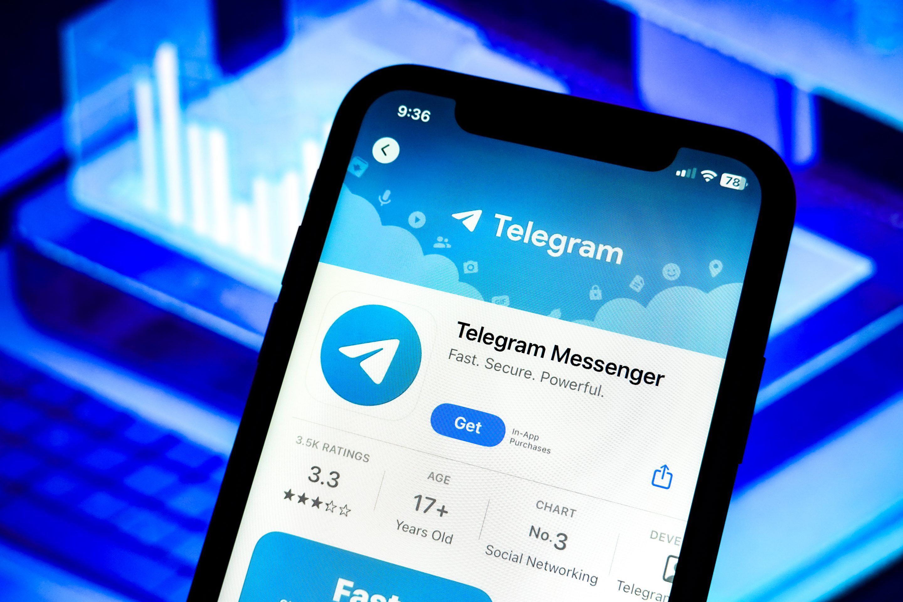 Telegram app with TON blockchain features highlighted