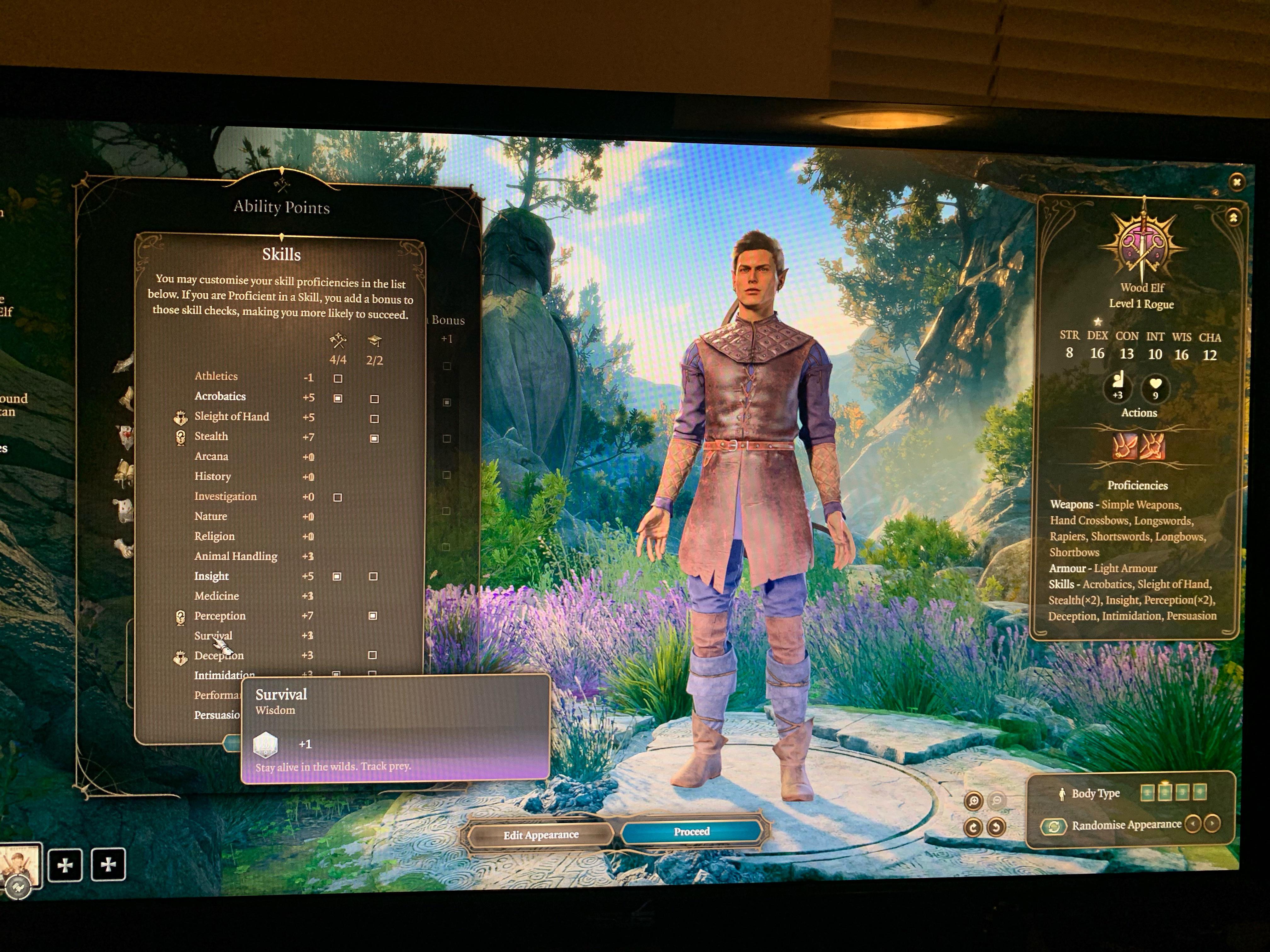 Baldur's Gate 3 character stats creation