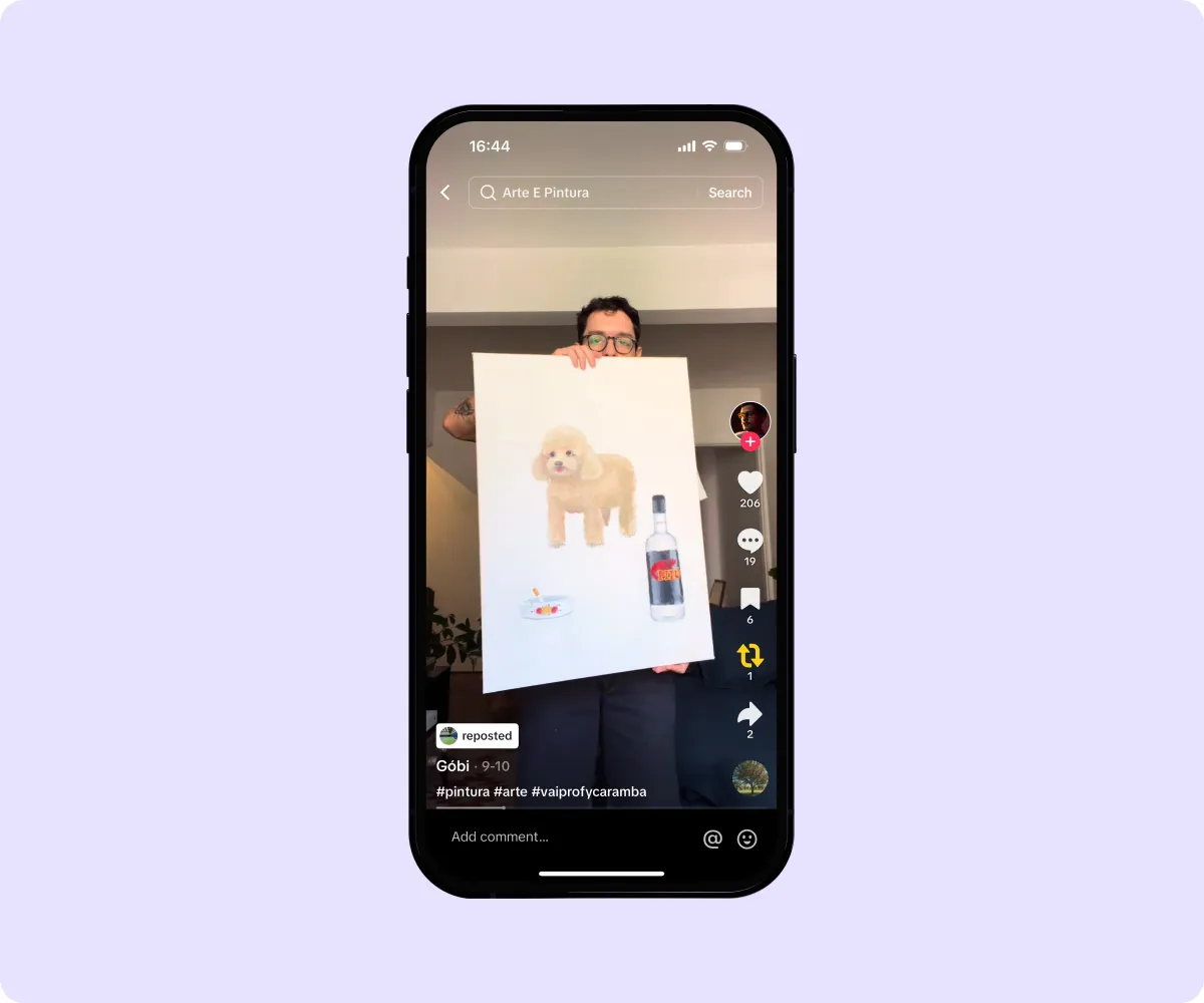 Likes.fun TikTok repost interface screenshot
