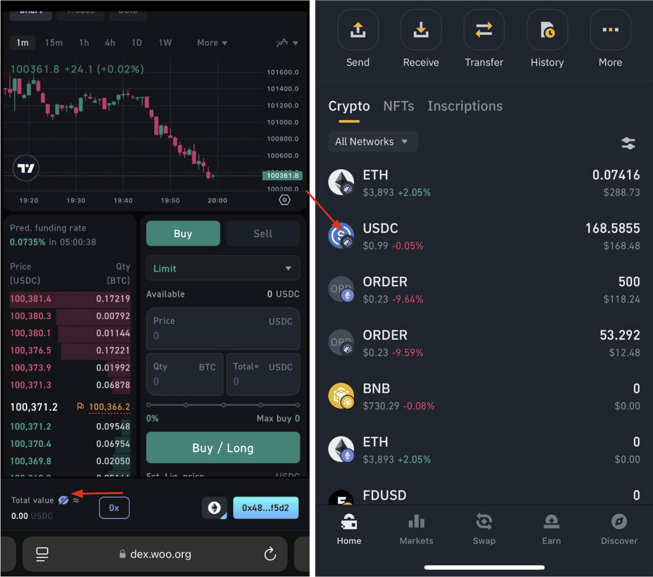 Binance Web3 Wallet interface displaying active booster campaign banners and step-by-step participation options