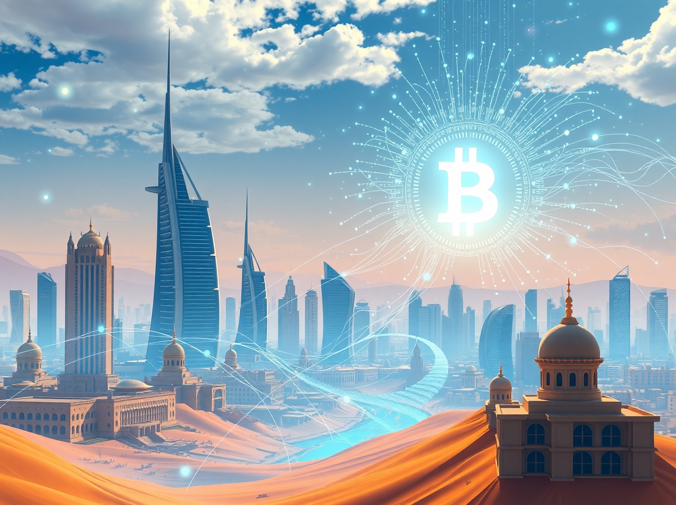 Conceptual image of Abu Dhabi sovereign wealth fund Mubadala boosting BlackRock Bitcoin ETF IBIT holdings amid institutional inflows and BTC support zone interest