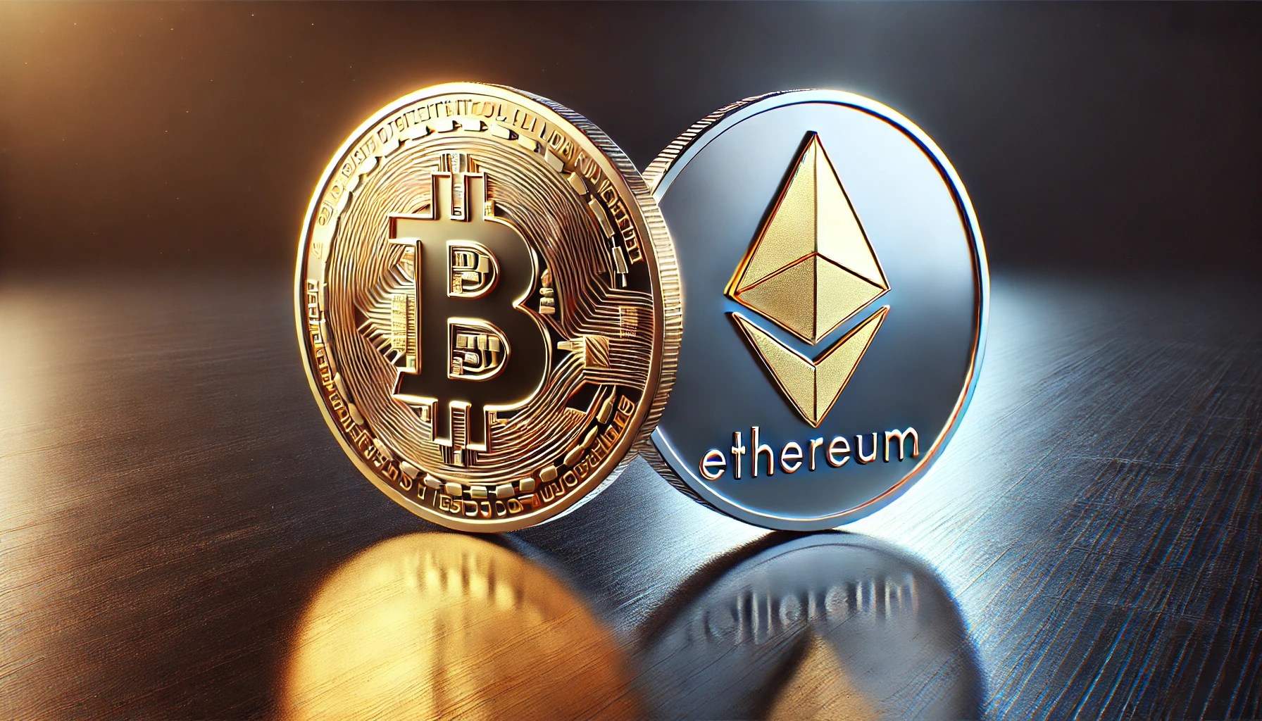 BlackRock and Ethereum logos blending together above a digital candlestick chart background, symbolizing institutional investment in crypto
