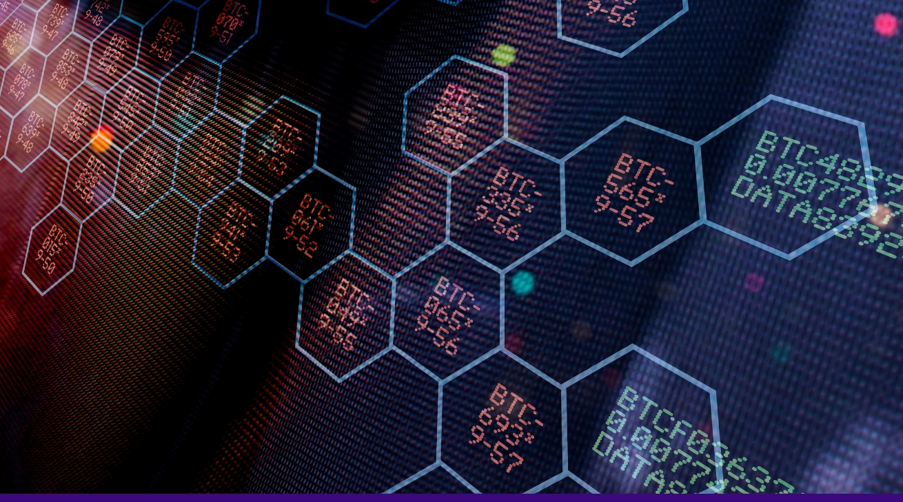 Blockchain graph visualization highlighting illicit wallet clusters and sanctioned entity connections for KYT crypto transaction monitoring