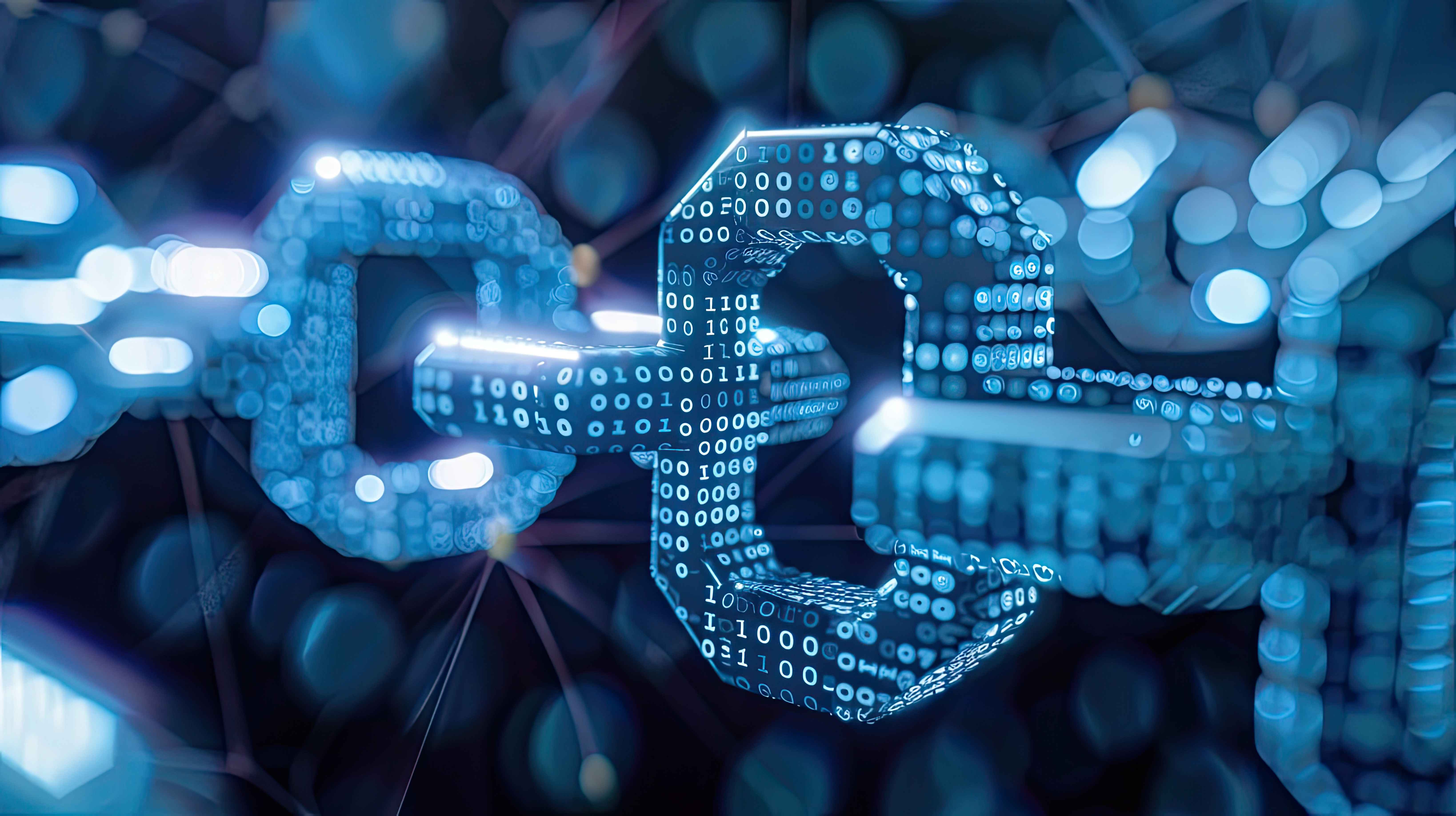 Visualization of blockchain-powered insurance capital pools with digital assets and smart contracts representing DeFi reinsurance protocols like OnRe and Re.