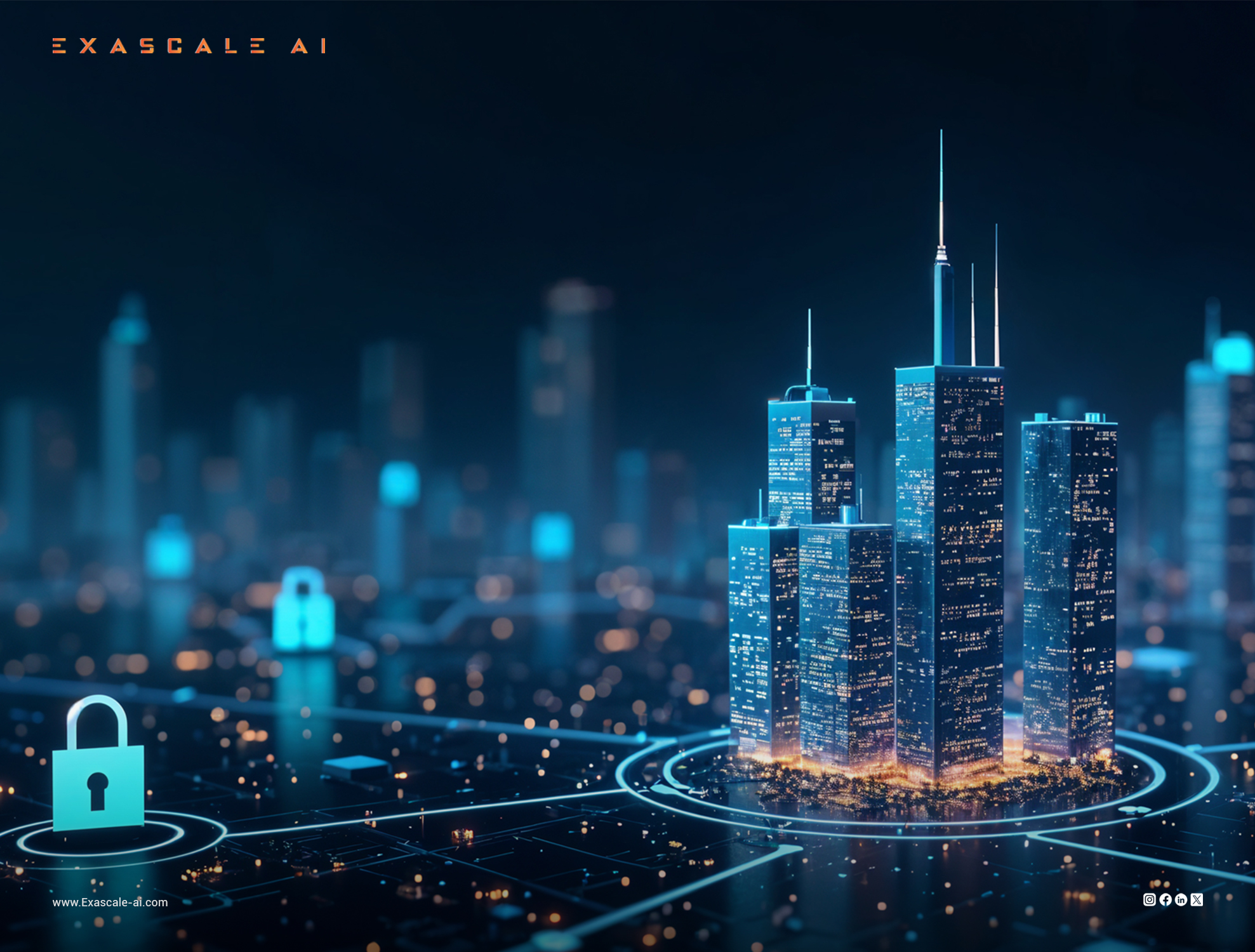 Blockchain-powered land registry system visual showing digital property deeds and secure ownership transfer