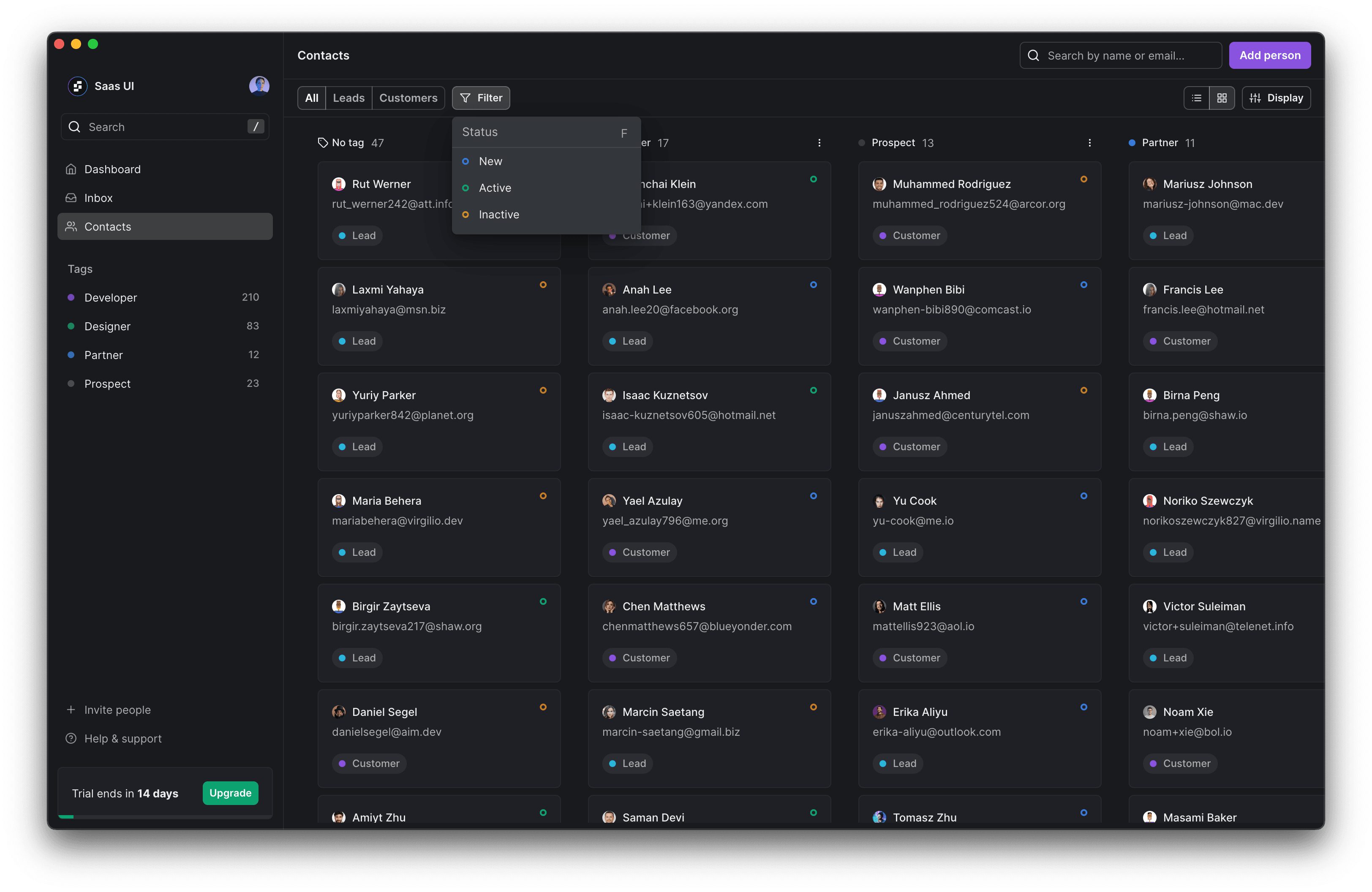 Blockchain SaaS subscription dashboard displaying real-time proration adjustments and user management features