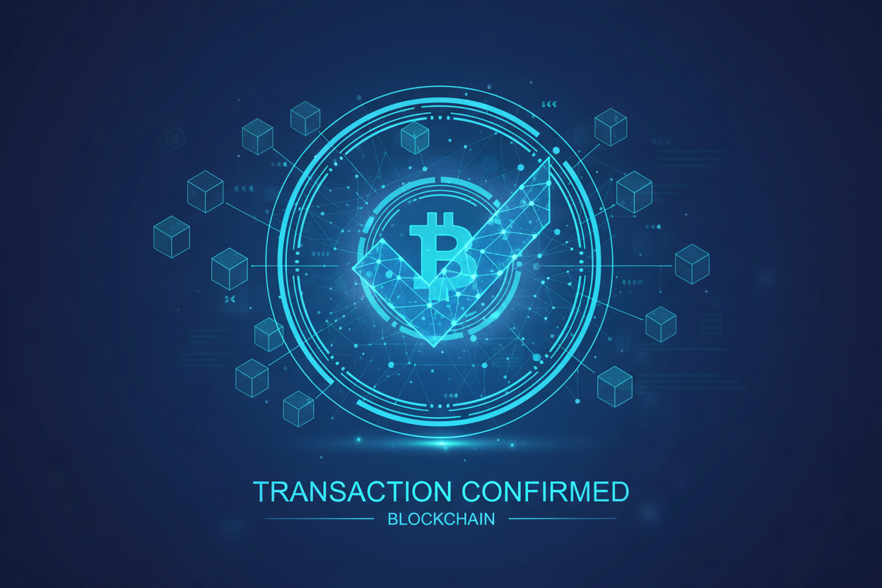 transaction confirmation checkmark icon blockchain
