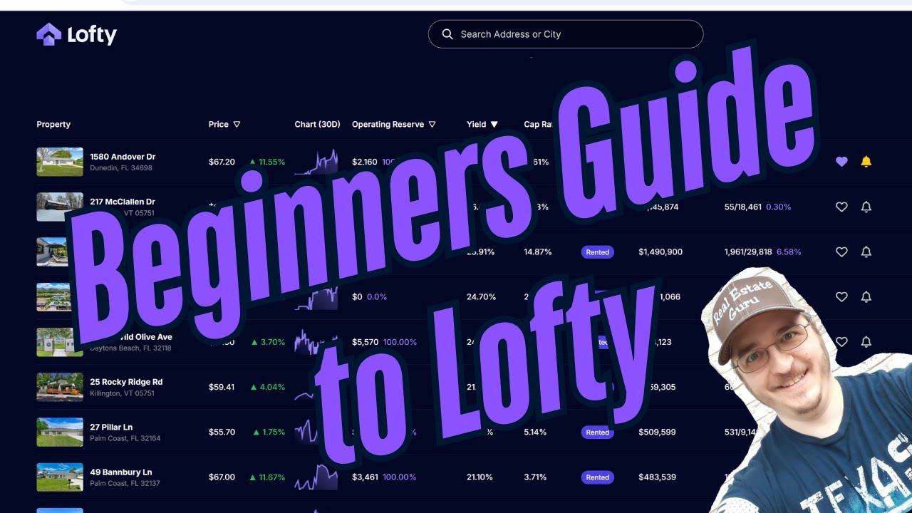Lofty AI real estate tokenization app screenshot