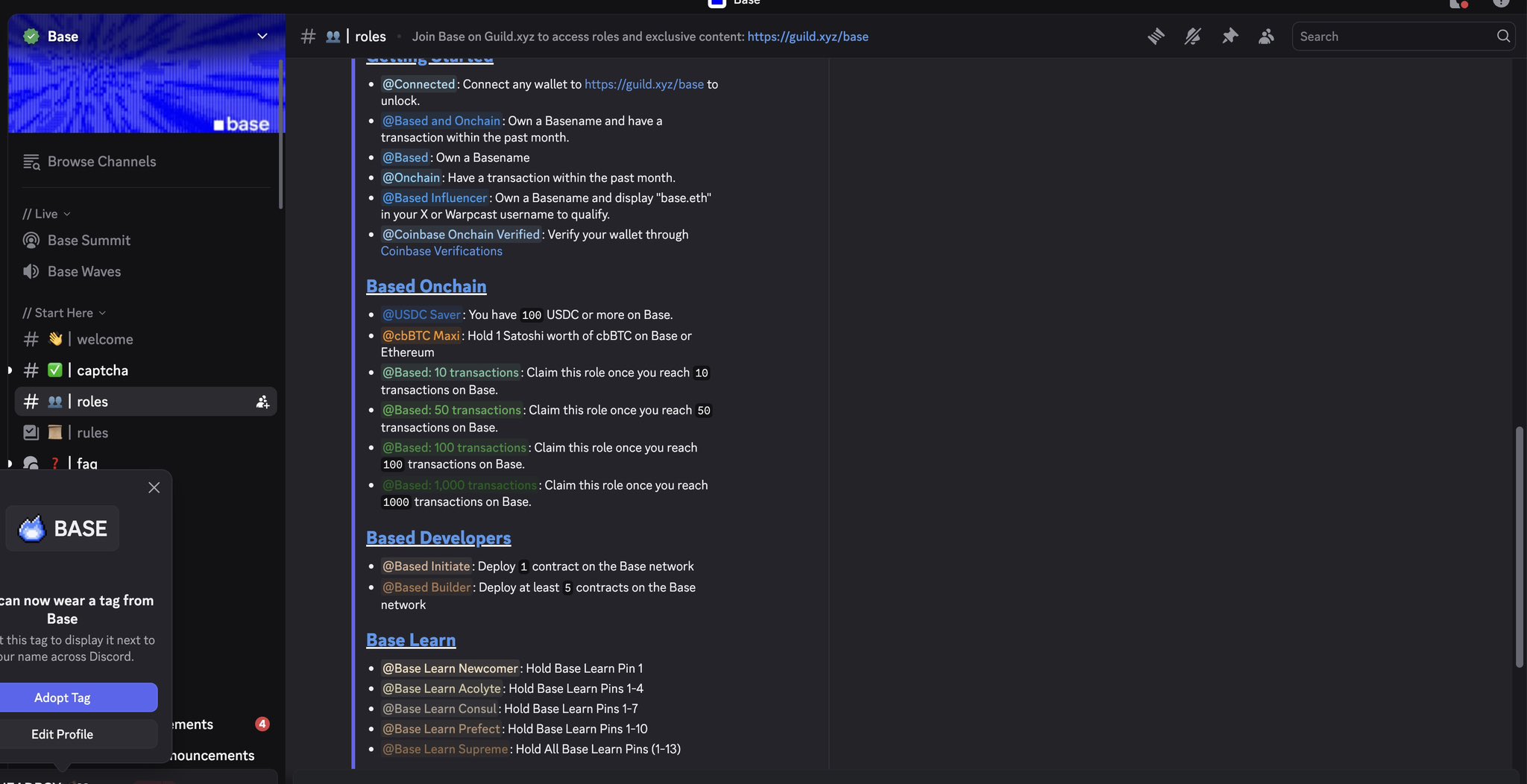 Base Guild logo and wallet connection interface