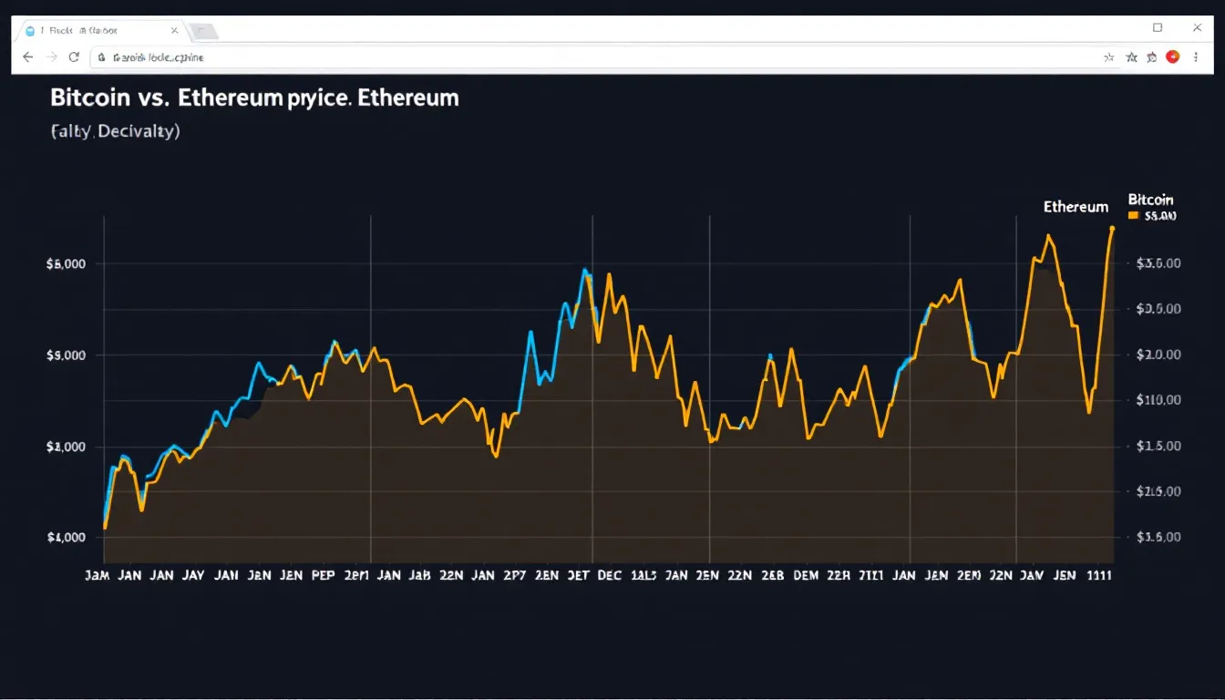 Ethereum and Bitcoin price correlation chart