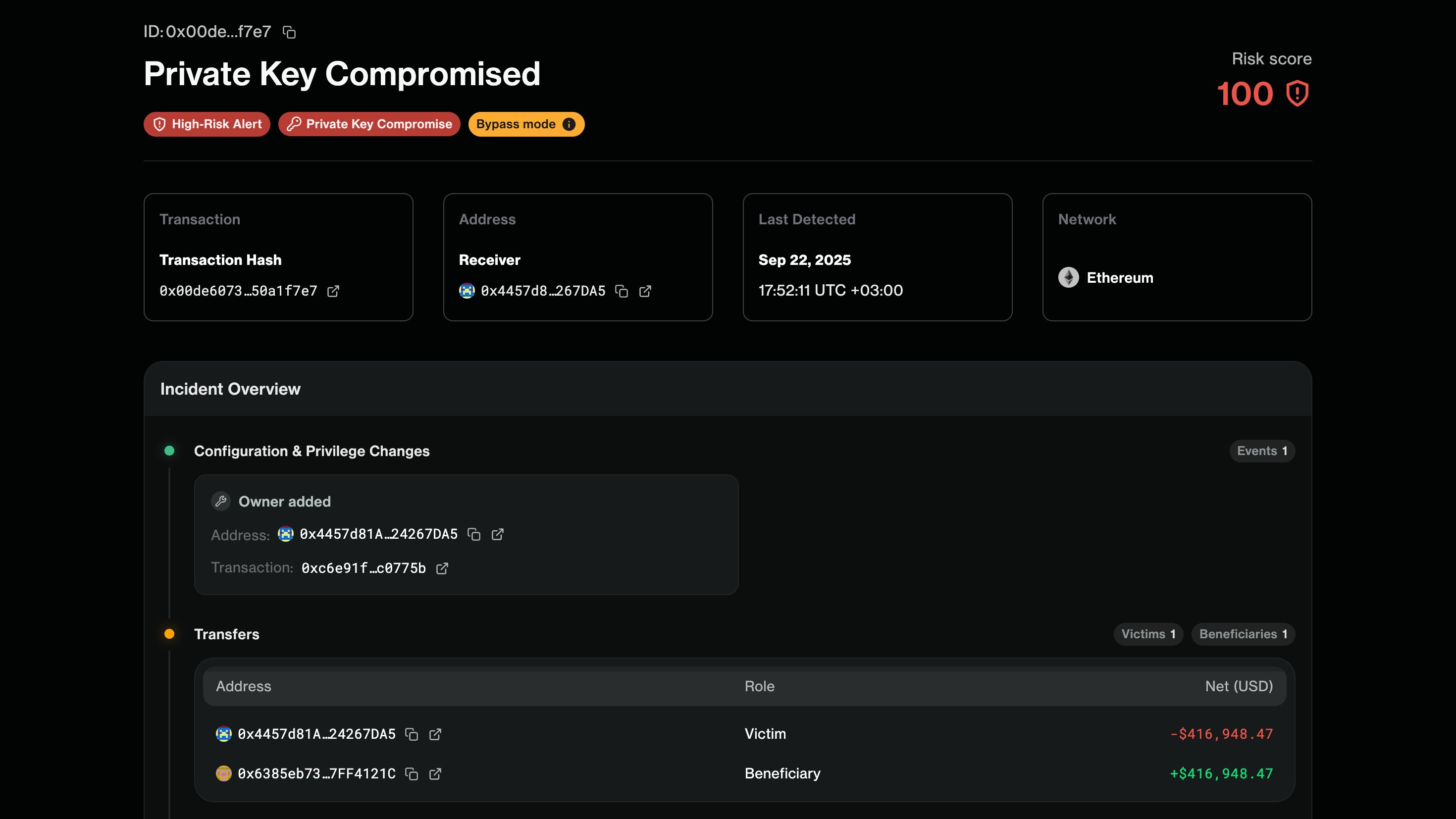 Forta network dashboard monitoring cross-chain activity