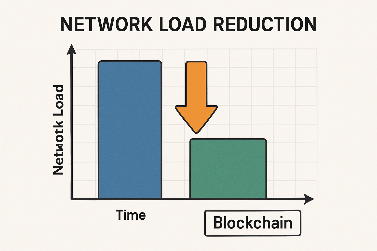 network load reduction graph blockchain
