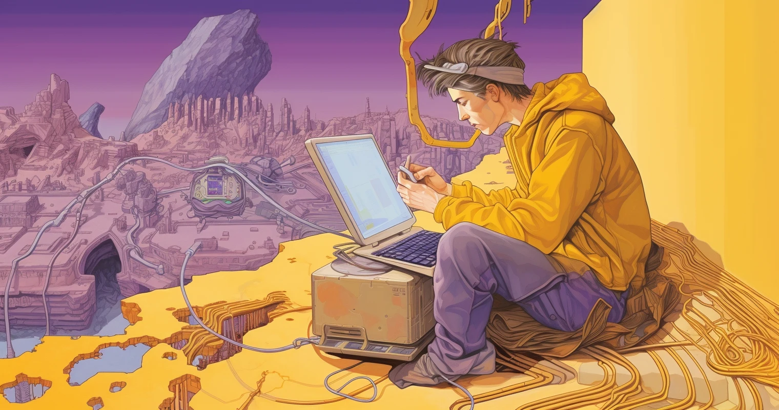 game developer overseeing AI content creation